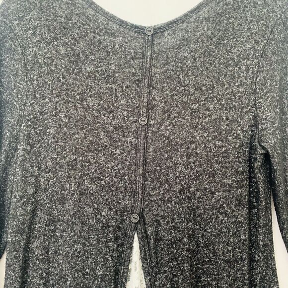 Charming Charlie Tunic Women Small Marbled Black Lace Goth Comfy Feminine Cozy - Picture 8 of 9